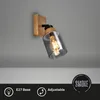 Faretto, con legno, vetro fumé, 1xE27/max.10W Anteprima dell’immagine prodotto 6