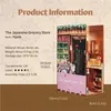 A product information graphic for a DIY book nook kit, featuring a miniature Japanese grocery store model and its specifications. Voir les images du produit