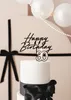 Cake Topper Happy Birthday 18x16cm Schwarz Produktbild-Vorschau 2