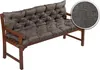 A tufted gray cushion set on a wooden bench. Produktbild-Vorschau
