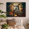 MuchoWow® - Leinwandbilder - Eule - Vogel - Blumen - Produktbild-Vorschau 2