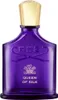 A studio shot of a purple glass perfume bottle with a gold cap. Anteprima dell’immagine prodotto
