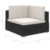 vidaXL Set di 6 pezzi da giardino con cuscini in polirattan Anteprima dell’immagine prodotto 8