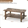 COSTWAY Table basse à 2 niveaux, table basse en bois latté Voir les images du produit 2