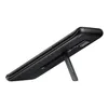 A black Samsung phone case with a kickstand is shown at an angle against a white background. Produktbild-Vorschau