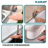Collage showing the application of sealing tape in various bathroom and kitchen settings. Produktbild-Vorschau