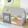 Kinderbett mit Lattenrost, 90x200 cm, Einzelbett, Hausbett Produktbild-Vorschau 4