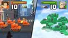 A split screen showing two different game scenarios: one with orange tanks in a city and another with green fighter jets in the sky. Produktbild-Vorschau