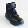 A black and blue work boot is shown against a white background. Produktbild-Vorschau