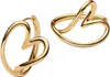 A pair of gold-colored heart-shaped hoop earrings. Anteprima dell’immagine prodotto