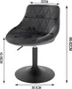 A dark gray bar stool with dimensions indicated by text and arrows. Náhľad obrázku produktu
