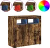 vidaXL Sideboard mit LED-Beleuchtung Räuchereiche 80x35x75 Produktbild-Vorschau 4