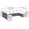 vidaXL 9-tlg. Garten-Sofagarnitur mit Kissen Schwarz Poly Produktbild-Vorschau 7