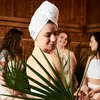 Turban - ręcznik na głowę 100% naturalna bawełna Yeye Ecru Podgląd zdjęcia produktu 6