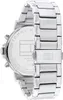 The back of a silver Tommy Hilfiger watch with a metal band. Produktbild-Vorschau