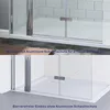 Two images showing a shower enclosure, one with an aluminum seal and one without, demonstrating different installation options. Produktbild-Vorschau