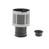 A product shot of a vacuum cleaner filter and a cap against a white background. Produktbild-Vorschau