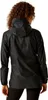 Rear view of a woman wearing a black hooded rain jacket. Produktbild-Vorschau