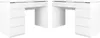 Two white desks with drawers are shown side-by-side against a white background. Produktbild-Vorschau