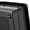 Close-up of a black plastic storage box with a wheel mechanism visible. Anteprima dell’immagine prodotto