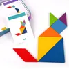 Drewniane kolorowe puzzle tangram dla dzieci – edukacyjna Podgląd zdjęcia produktu 7