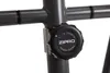 A close-up of a black tension control knob on a gray metal frame. Produktbild-Vorschau