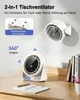 Ventilateur de table, 2 en 1, avec port USB, écran LED Voir les images du produit 7