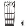 LEX Eisen Regal mit 4 Etagen 60 x 26 x 166 cm, Antik Braun Produktbild-Vorschau 2