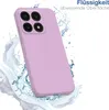 A purple phone case is shown with water splashing around it, suggesting water resistance. Produktbild-Vorschau
