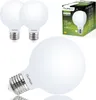 Three white LED light bulbs and a product box are displayed against a white background. Produktbild-Vorschau