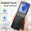 A hand holding a black phone case with a phone inside, showcasing its features. Produktbild-Vorschau