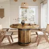 Tavolo da pranzo rotondo Tribesigns Farmhouse, tavolo da Anteprima dell’immagine prodotto 4
