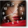 Wanduhr - Quadrat - Glasuhr - Schönheit brünette eleganc Produktbild-Vorschau 1