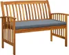 vidaXL Panca da giardino con cuscini 119 cm in legno Anteprima dell’immagine prodotto 2