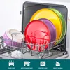 Colorful plates and bowls are neatly arranged in a dishwasher rack. Náhled obrázku produktu