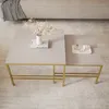 A modern living room setting with a couch and a coffee table. Voir les images du produit