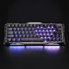 A gaming keyboard with RGB lighting on a dark background. Produktbild-Vorschau