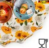 Tischdecke Landhaus Sonnenblumen Orange Rund 100cm Produktbild-Vorschau 4