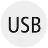 The image shows the letters 'USB' in large black font on a white circular background. Náhľad obrázku produktu