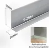 A close-up of a gray baseboard trim with dimensions indicated, and a small inset image showing the trim installed in a room corner. Anteprima dell’immagine prodotto