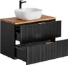 Waschtisch 80.6cm Adriel mit 2 Schubladen, Schwarz Produktbild-Vorschau 2
