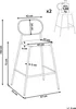 BELIANI Barhocker 2er Set Hellbeige / Holzoptik aus Metall Produktbild-Vorschau 3