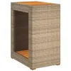 vidaXL Garten-Beistelltisch mit Holzplatte Beige Poly Produktbild-Vorschau 1