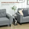 HOMCOM Odkladací stolík s látkovým vreckom, kovový rám, Náhľad obrázku produktu 4