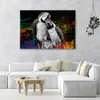 Leinwandbild Bunte Papageien Abstraktion 90x60 Feeby Bunt Produktbild-Vorschau 2