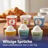 Eierbecher 6er Set 6 Motive Steingut bunt 5x4cm mehrfarbig Produktbild-Vorschau 4