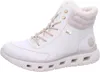 A single white Rieker women's boot is shown against a white background. Voir les images du produit