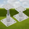 Two adjustable metal post supports are shown in a garden setting. Produktbild-Vorschau