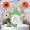 Camerazar Lot de 9 roses roses crème avec ruban décoratif Voir les images du produit 3