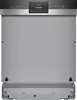 A front view of a silver and black Siemens dishwasher. Produktbild-Vorschau